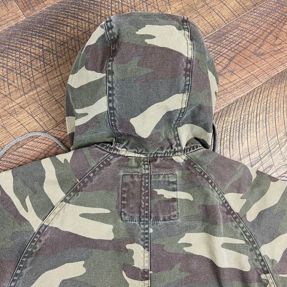 LEVI S Camo cargo oversized parka jacket bubble Trench canvas military coat - Picture 6 of 9